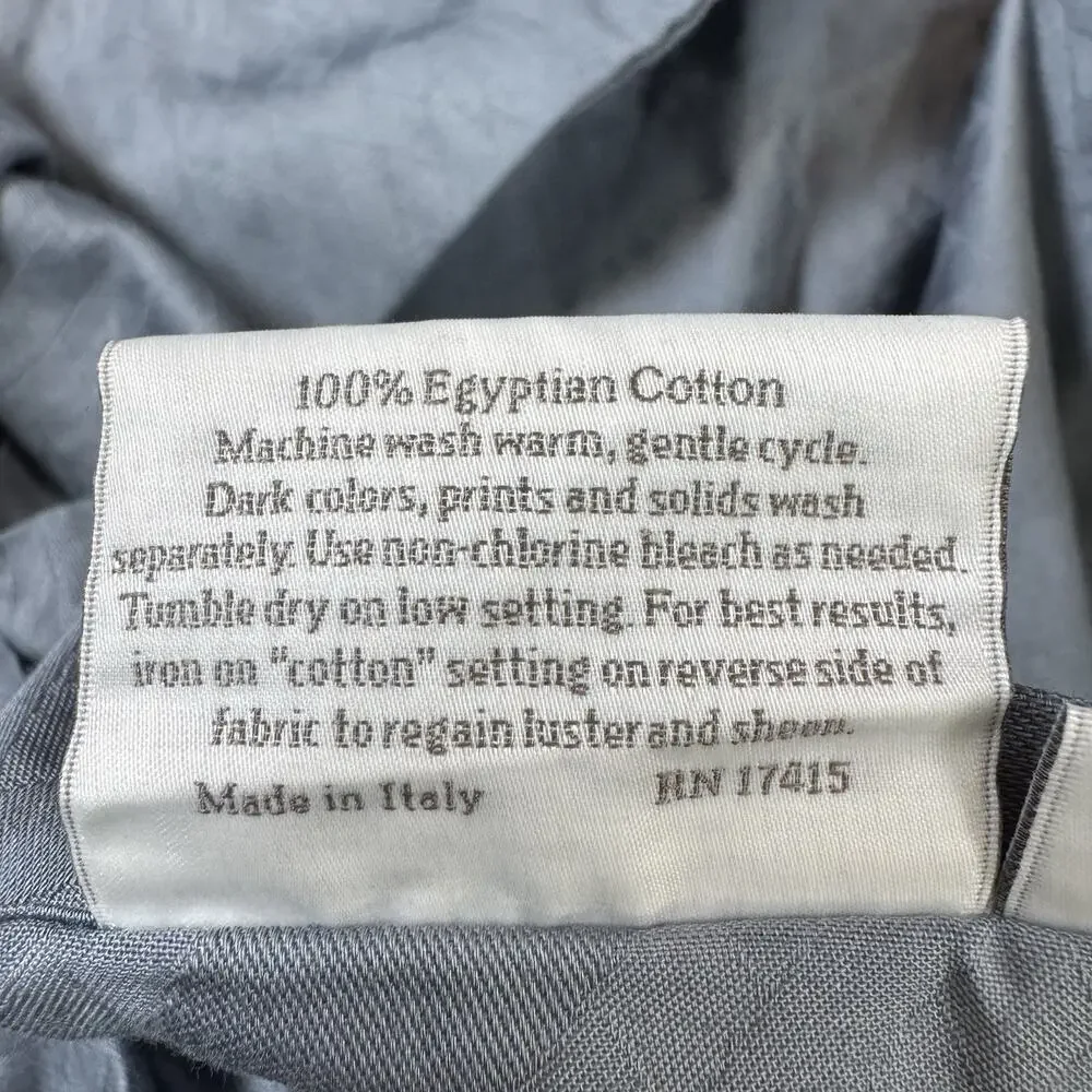 SFERRA King Duvet Cover Blue Gray Egyptian Cotton Italy RN 17415 Great Conditio